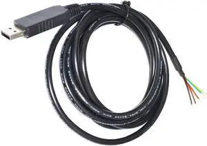 JAENFONG FT232RL CHIP USB TO RS232 CONVERTER 6PIN 6P WE WIRE END OPEN SERIAL CABLE COMPATIBLE WITH USB-RS232-WE-1800-BT (FT232RL CHIP) Cable length:3mv