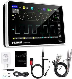 1013D Plus Oscilloscope - Portable Handheld Tablet Oscilloscope with 100X High Voltage Probe, 2 Channels 100Mhz Bandwidth 1GSa/s Sampling Rate 7" TFT LCD Touch Screen
