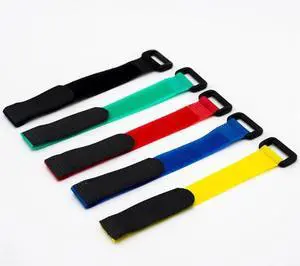 100Pk, 16mm * 450mm black nylon buckle, thin pre cut design, self-adhesive binding tape for wire storage and organization, wire management for homes, offices, and data centers