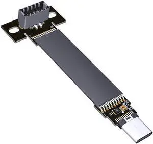 ADT-LINK USB 3.1 Extension Adapter Cable Male and Female Type-c to Type-e Data Cable 10G/BPS for ITX Motherboard Built-in USB Device (10cm,T6A-F9T with Chip)