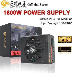 1600W Support Dual CPU Power Supply ATX3.0 PCIe5.0 PC Active Unit Professional E-Sports Video Game Computer PSU