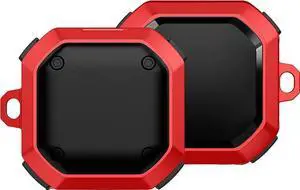 Premium Protection Case Cover Anti-Scratch Full-Body Slim for Samsung Galaxy Buds Live 2020/ Pro 2021 / Buds 2 (2021) (Black / Red)