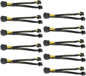 10PCS 8Pin Mining Cable, GPU Power Cable for Bitcoin Mining, VGA 8 Pin Female to 8Pin (6+2) Male, Pcie Splitter Cable for Graphics Card, 8pin Extension Connector Cable ( 9 Inches)