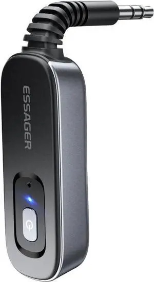 Bluetooth 5.1 Aux Adapter Receiver & Transmitter Rechargeable for Airpods Headphones Speaker, 3.5mm Aux Audio Jack Adapter for Airplane Treadmill Flight MP3 Player TV Car Home Stereo System