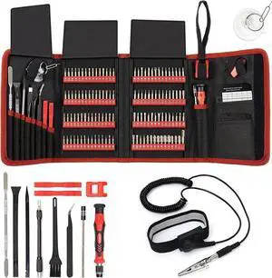 Precision Screwdriver Set 142-Piece + Anti Static Wrist Strap Bundle, Electronics Repair Toolkit for iPhone, MacBook, Computer, Laptop, PC, Tablet, PS4, Xbox, Nintendo, Game Console Precision Screwdriver Set 142-Piece + Anti Static Wrist Strap Bundle, Electronics Repair Toolkit for iPhone, MacBook, Computer, Laptop, PC, Tablet, PS4, Xbox, Nintendo, Game Console