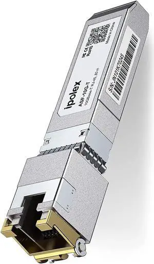 10GBase-T RJ45 SFP+ Module, 10G SFP+ RJ-45 Copper Transceiver for SFP-10G-T-S, Ubiquiti UniFi UF-RJ45-10G, Mikrotik, Fortinet, Netgear, D-Link, Supermicro, TP-Link (CAT.6a/CAT7, 30m) 1 Pack