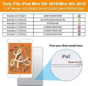 JAENFONG iPad Mini5 Shockproof Case Three Layer Drop Protection Rugged Protective Heavy Duty iPad Mini4 Case with 360 Degree Swivel Stand/Hand Strap and Shoulder Strap for iPad Mini 5/4 Case (Purple)