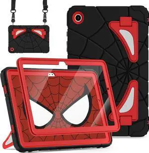 JAENFONG Galaxy Tab A9 Plus Case Galaxy Tab A9 Plus 11 Case Kids 2023 Tablet Cases with Screen Protector Stand Thickned Cornor Impact Protection Tab A9+ Case 11 Inch, Black Red