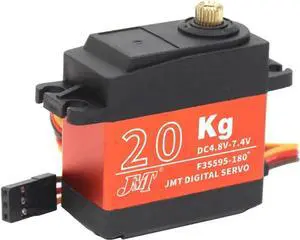 20KG 35KG Large Torque Digital Servo Waterproof Aluminium Metal Gears 25T Arm for RC Car Crawler Boat Plane (20KG 360D)