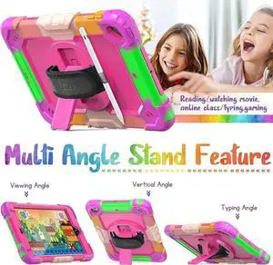 JAENFONG Case for iPad Pro 11 4th/ 3rd/ 2nd/ 1st Generation 2022/2021/2020/2018, Heavy Duty Shockproof Protective Case with Screen Protector, Rotating Stand, Hand/Shoulder Strap, Sky Blue