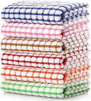 Kitchen Dish Towels 16 Inch x 25 Inch Bulk Cotton Kitchen Towels 6 Pack Dish Cloths for Dish Rags for Drying Dishes Clothes and Dish Towels
