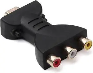 Black HDMI to 3-RCA AV Converter | Male to Female Adapter for TV DVD & Home Audio | Plug-and-Play HDMI to RCA Solution
