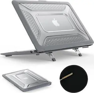 JAENFONG MBook Air 15 inch Case 2023 Release A2941 M2 Chip, Shock-Absorbing Protection Case with Folding Stand &Mouse Pad/Bag for MBook Air 15\u201d A2941 M2 Chip (Gray)