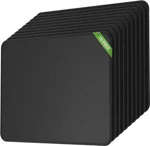 10 Pcs Mouse Pad [30% Larger] Computer Mouse Pads with Stitched Edges Black Mousepads Bulk with Non-Slip Rubber Base Mouse Pad for Computers Gaming & Home 11 x 8.5inches 3 mm Thickness