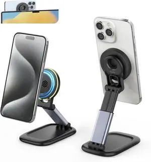Continuity Camera Mount for MacBook&iPhoneMag-Safe Webcam Mount Stand for Desk, Adjustable & Foldable Magnetic Phone Stand Compatible with OS Ventura, iPhone 16/15/14/13/12 Series Facetime