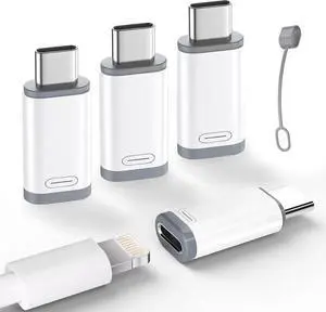 Lightning to USB C Adapter-Lightning Female to Type C Male Phone Charge Converter Charging Adapter for iPhone 15/16 Pro/16 Pro Max/Plus S24 iPad Air Fast Charging&Data Transfer -NO Audio