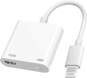 [MFi Certified] Lightning to HDMI Adapter for iPhone Digital AV Adapter 1080P HD Video HDMI Sync Screen Connector Cable with Charging Port for iPhone 14 13 12 11 X 8 7 iPad on HDTV/Projector/Monitor