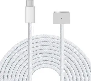 JAENFONG 140W USB-C to Magnetic 3 Power Cable, Compatible with MacBook Pro M1/M2/M3 Pro/Max 14"/16" 2021/2022/2023 & MacBook Air 13.6"/15.3" M2/M3 2022/2023/2024-6.6ft (Silver)