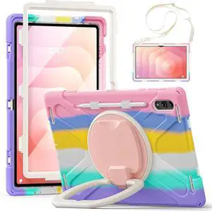 Compatible with Sam-sung Galaxy Tab S11 Ultra 14.6" 2025 Released Model SM-X930/X936B CaseMilitary Grade Shockproof Case with Screen Protector,360° Rotating Stand/Handle Shoulder Cover(Black)