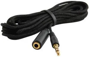 10-Foot 3.5mm 1/8 Stereo Audio Aux Headphone Cable Extension Cord Male to Female with Cloth Jacket
