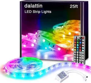 Led Lights for Bedroom 25ft RGB 5050 Led Strip Lights Color Changing Kit with 44 Keys Remote Controller and 12V Power Supply Led Light Strips Indoor Decoration Easter Decor