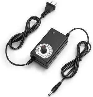 AC to DC Adjustable Power Supply 100-240V AC to 3-12V DC 24W Power Adapter Speed Controller Variable DC 3V 5V 9V 12V Universal AC/DC Adapter Multi-Voltage Fan Power Supply Regulated Adaptor