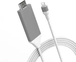 Lighting to HDMI Cable for iPhone to TV - 1080P HDTV Cable Adapter Sync Screen Converter Compatible with iPhone TV Projector Monitor (6.6FT White)