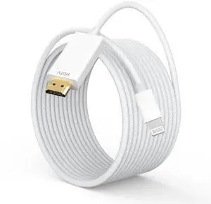 [ MFi Certified] Lightning to HDMI Cable Adapter 1080P Lightning to Digital AV Adapter Sync Screen Connector Woven Cord for iPhone 14 13 12 11 Pro Max XS XR 8 7 to HDTV Projector Monitor