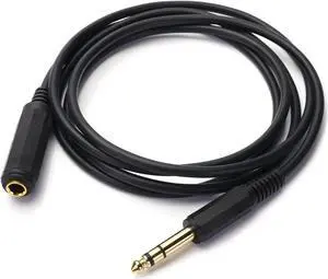 1/4 Inch Male to Female Stereo Extension Cable Gold Plated Quarter inch Headphone Extension Cable Cord- 6FT/1.8 Meters