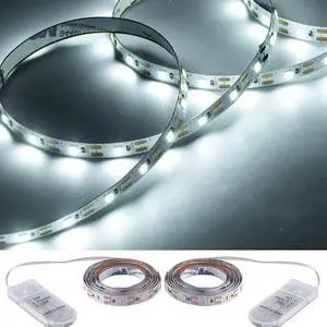 hort Led Strip Lights Battery Powered with Flashing 3.28ft/1PCS Flexible LED Fairy Lights Battery Operated Bright for Shadow Box DIY Gift Car Bar Party Christmas 2 Pack (Daylight White)
