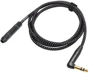 6Feet Right Angle 1/4 TRS Male to Female Stereo Audio Cable 6.35mm TRS Male to Female Stereo Headphone Guitar Extension Cable Cord-1 Pack