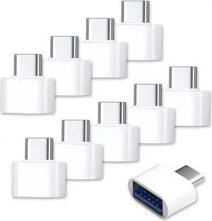 10 Pack USB-C to USB Adapter USB Type-C to A Female for Flash Drive Mouse Keyboard Controller