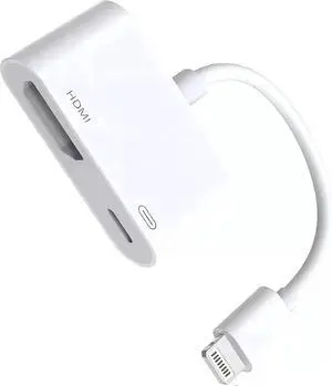 Lightning to HDMI Adapter for iPhone [ MFi Certified] 1080P Video & Audio Sync Screen Converter Digital AV Adapter with Charging Port for iPhone 14 13 12 11 X 8 7 iPad on HDTV/Projector/Monitor