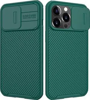 JAENFONG Nillkin CamShield Pro Compatible with iPhone 13 Pro Case with Slide Camera Cover Protection, Hard PC Back and Soft Silicone Edge Design for iPhone 13 Pro 5G Phone Case Green