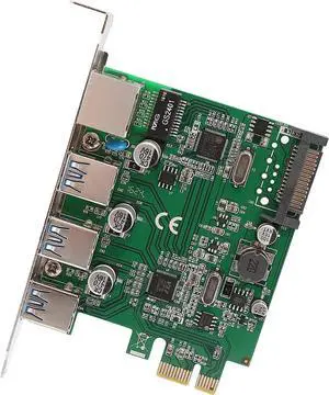 JAENFONG Syba SD-PEX50100 3 Port USB 3.1 Gen 1 and Gigabit Ethernet PCI-e 2.0 x1 Card JAENFONG Syba SD-PEX50100 3 Port USB 3.1 Gen 1 and Gigabit Ethernet PCI-e 2.0 x1 Card