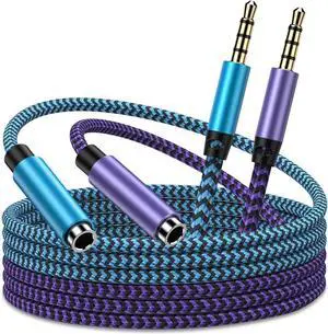 Headphone Extension Cable 6FT 3.5mm Aux Cord Extender for Headset TRRS 4-Pole Male to Female Auxiliary Stereo Audio Adapter Extended Wire with Microphone for iPhone iPad Tablets PC Media Player