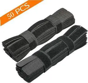 50PCS Reusable Cable Ties, Travel Wire & Cord Straps Organizer, Under Desk Cable Management for Computer/PC/Laptop/TV/Electronics, Black Nylon and 7 Inches in Length 50PCS Reusable Cable Ties, Travel Wire & Cord Straps Organizer, Under Desk Cable Management for Computer/PC/Laptop/TV/Electronics, Black Nylon and 7 Inches in Length