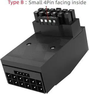 12vhpwr 600w 5.0 Graphics Card 12+4Pin Connector 90 Degree Adapter ATX 3.0 16Pin Male To Female Power Supply Adapter Connector Type B