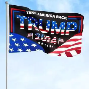 3X5 TRUMP 2024 TAKE AMERICA BACK PATRIOTIC USA BLACK FLAG BANNER 100D