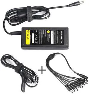 Security Camera Power Adapter Cable US Plug For 12V CCTV W/ 8 Way Splitter Cable
