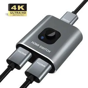 RAMAHP HDMI 2.0 Splitter Switch 2 in 1 4K@60Hz HDMI Bi-Directional Switcher Converter Monitor Adapter for PS5 Xbox Laptop