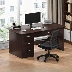 Baycheer Computer Desk with 4 Drawers 40 Inch Home Office Desk Writing Desk Work Desk PC Table Study Desk with 3-Tier Drawers Storage, Modern Style for Small Spaces, Bedroom, Gaming