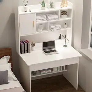 Baycheer Desk with Hutch Heavy Duty Computer Desk with 5-Cubby Hutch,Storage Shelves Bookshelves Home PC Desk with Bookshelf, Study Writing Table, PC Desk Workstation for Bedroom 31.5"