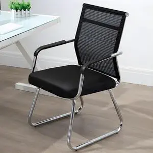 Baycheer Home Office Chair Ergonomic Desk Chair Mid Back Mesh Computer Chair with Lumbar Support Armrest Fixed Chair Task Executive Chair for Women Men Adult, Black