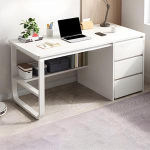 Baycheer Computer Gaming Desk with 3 Drawers, 47 Inch PC Desk with Storage Shelf Industrial Study Writing Table Workstation with File Storage for Home Office