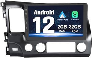 Car Radio Stereo for Honda Civic 2006-2011 Andriod 12 with Bluetooth GPS Navigation Wireless Apple CarPlay Andriod Auto