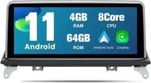 Car Stereo for BMW X5 X6 E70 E71(2007 2008 2009) CCC Android System, Multimedia Player Radio Built-in CarPlay Android Auto GPS Navigator Retained iDrive System Support 4G LTE WiFi Bluetooth