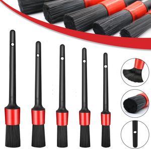 Car Detailing Brush Set - 5 Different Sizes Brushes Cleaning Car Motorcycle Interior Wheels, Engine, Interior, Air Vents, Car, Motorcy
