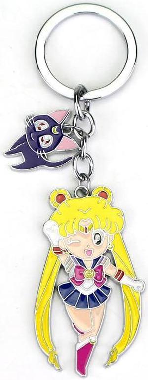 Anime Source Sailor Moon Usagi Tsukino Character Black Cat Anime Manga Metal Enamel USB Memory Sticker SD Card Cellphone Holder Keychain