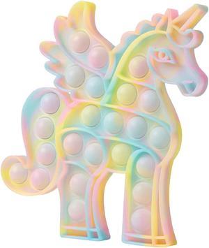 Glow in The Dark POP Unicorn Fidget ToyFluorescent Silicone Sensory Anxiety Toy for Adults Girls Boys